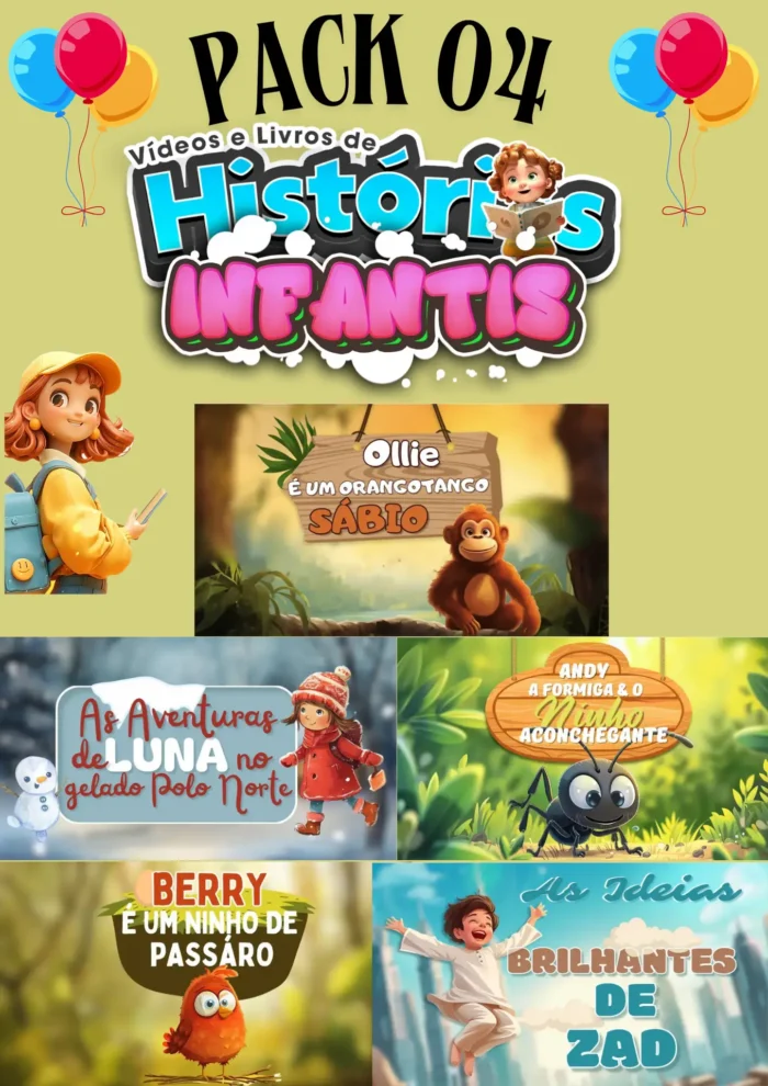Pack 04 Histórias Infantis